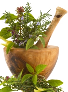Alternative Medicine herbs in a bowl